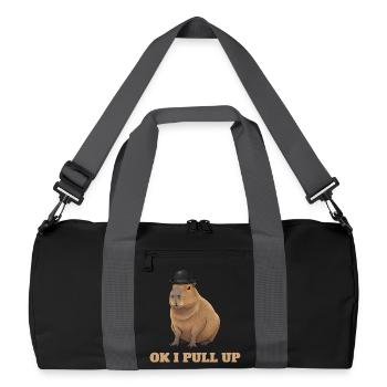 Ok I Pull Up - Capybara Meme Humor - Recycled Duffel Bag - black/graphite grey - Front