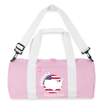 Philadelphia - Recycelte Duffel Bag - Rosa/Weiß - Vorne