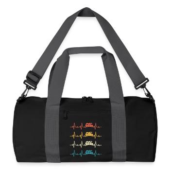 Retro Campervan Heartbeat Camping - Recycled Duffel Bag - black/graphite grey - Front