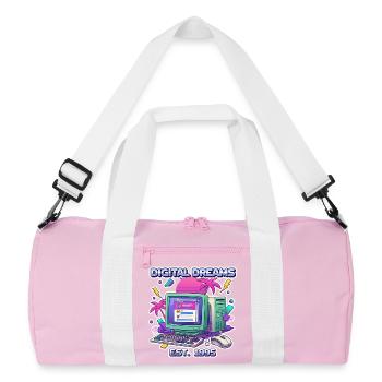 Digital Dreams 1995 – Vintage PC Design - Recycelte Duffel Bag - Rosa/Weiß - Vorne