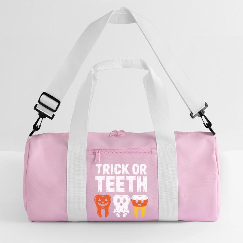 Trick oder Teeth Halloween-Trio Recycelte Duffel Bag