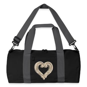Architectural Stone Heart Sculpture - Recycled Duffel Bag - black/graphite grey - Front