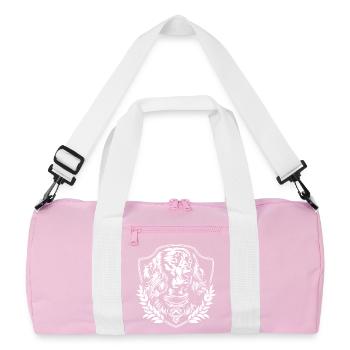 Heraldic Dog Dachshund - Recycled Duffel Bag - pink/white - Front