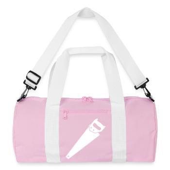 Hand Saw Fox Tail Wood Clean - Recycled Duffel Bag - pink/white - Front