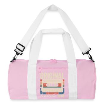 48. Jubiläum – Vintage-Geschenk 1978 - Recycelte Duffel Bag - Rosa/Weiß - Vorne