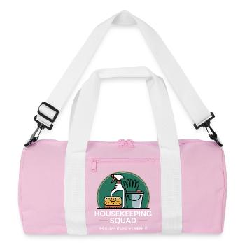 Conception de nettoyage amusante - Sac de sport recyclé - rose/blanc - Devant