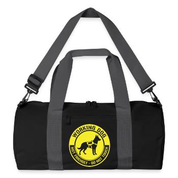 Not Friendly Dog Working Funny Meme - Recycled Duffel Bag - black/graphite grey - Front