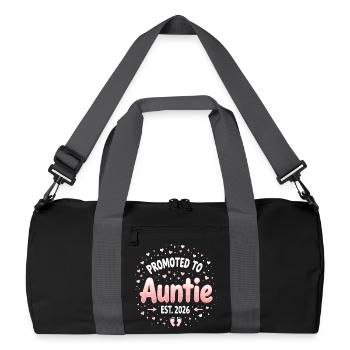 Tante 2026 Tante 2026 Befördert zu Tante 2026 - Recycelte Duffel Bag - Schwarz/Graphitgrau - Vorne