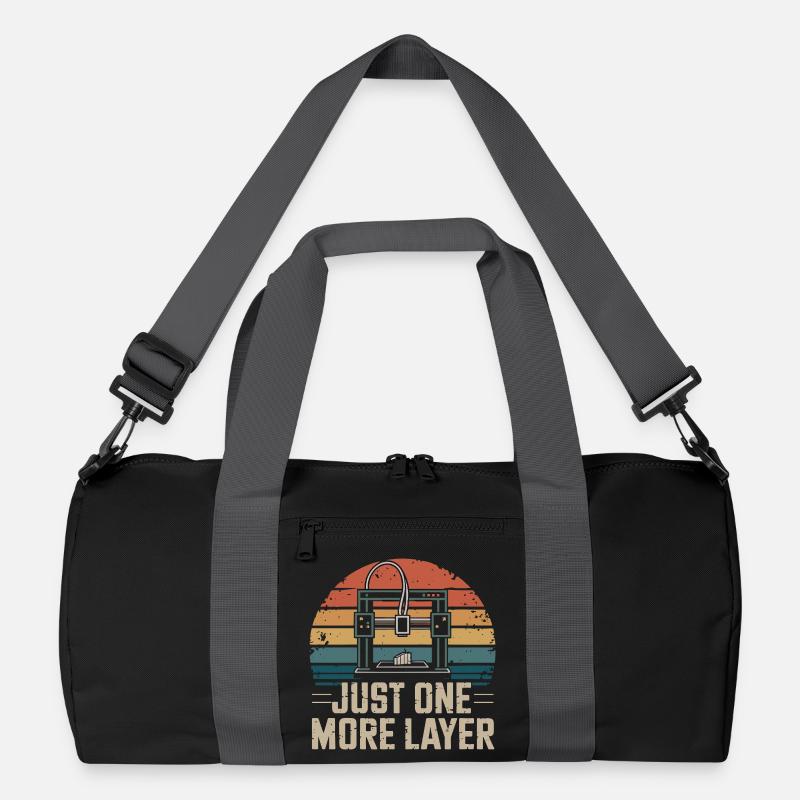  Just One More Layer Retro 3D Drucker Spruch für Recycelte Duffel Bag