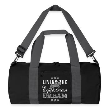 Living the Equestrian Dream - Springreiter Edition - Recycelte Duffel Bag - Schwarz/Graphitgrau - Vorne