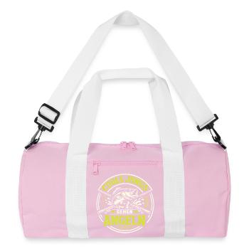 angeln lustig spruch geschenk männer - Recycelte Duffel Bag - Rosa/Weiß - Vorne