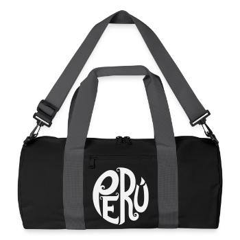 Peru - Ornate Typography - Recycled Duffel Bag - black/graphite grey - Front