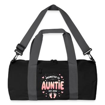 Tante 2026 Tante 2026 Befördert zu Tante 2026 - Recycelte Duffel Bag - Schwarz/Graphitgrau - Vorne