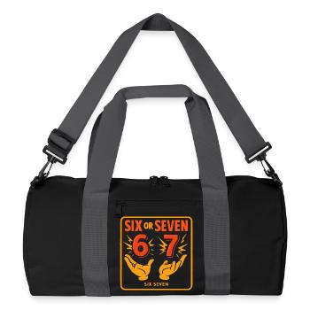 Six Seven 67 Meme Humor Gift Idea Funny - Recycled Duffel Bag - black/graphite grey - Front