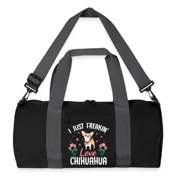 Ich liebe Chihuahua einfach verdammt sehr - Recycelte Duffel Bag - Schwarz/Graphitgrau - Vorne