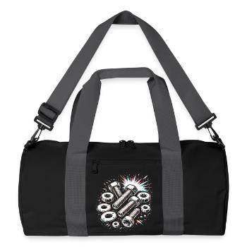 Boulons Écrous Conception mécanique des outils - Sac de sport recyclé - noir/gris graphite - Devant