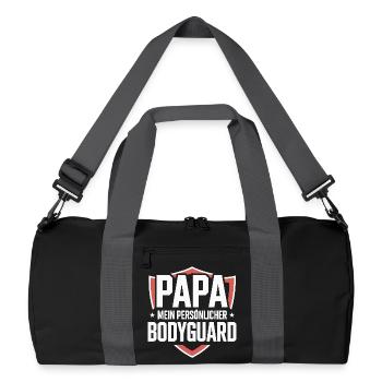 Papa Bodyguard Vater Schutz Geschenk - Recycelte Duffel Bag - Schwarz/Graphitgrau - Vorne