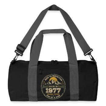 1977 Fête Anniversaire 1977 - Né en 1977 - Sac de sport recyclé - noir/gris graphite - Devant