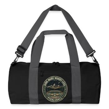  Funny Was That Out? Retro Pickleball Paddle - Recycelte Duffel Bag - Schwarz/Graphitgrau - Vorne