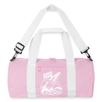 Rettet die Wale - Recycelte Duffel Bag - Rosa/Weiß - Vorne