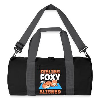 Chakra Ausrichtung - Fuchs - Recycelte Duffel Bag - Schwarz/Graphitgrau - Vorne