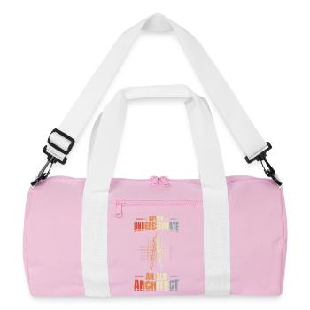 Never underestimate an old architect - Recycled Duffel Bag - pink/white - Front
