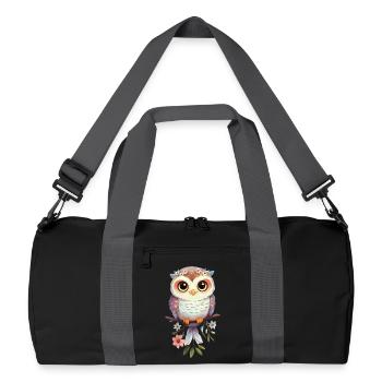 Éveillez l'Imagination avec notre Chouette Ludique - Sac de sport recyclé - noir/gris graphite - Devant