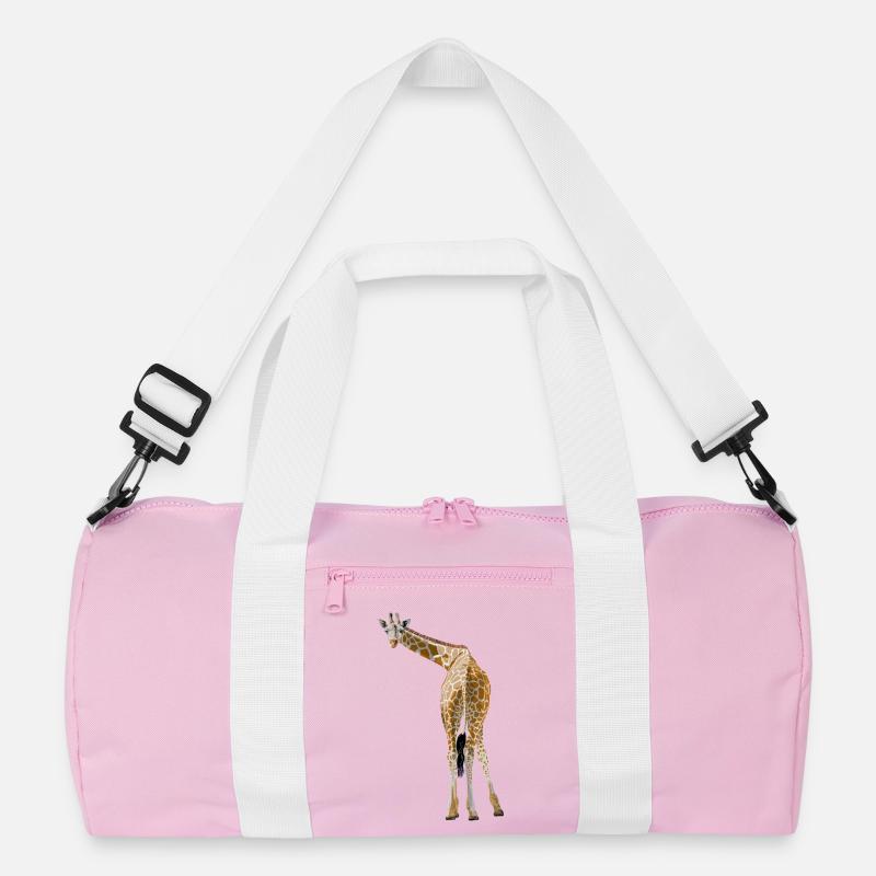 Giraffe greets from the savannah Recycled Duffel Bag