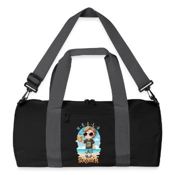 Hallo Sommer - Recycelte Duffel Bag - Schwarz/Graphitgrau - Vorne