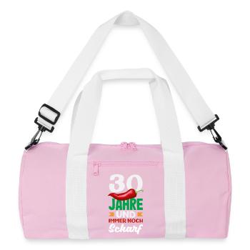 Funny 30th birthday gift - Recycled Duffel Bag - pink/white - Front