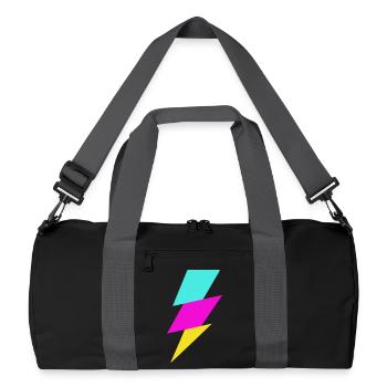 Abstrakter Strahl in Neonfarben - Recycelte Duffel Bag - Schwarz/Graphitgrau - Vorne