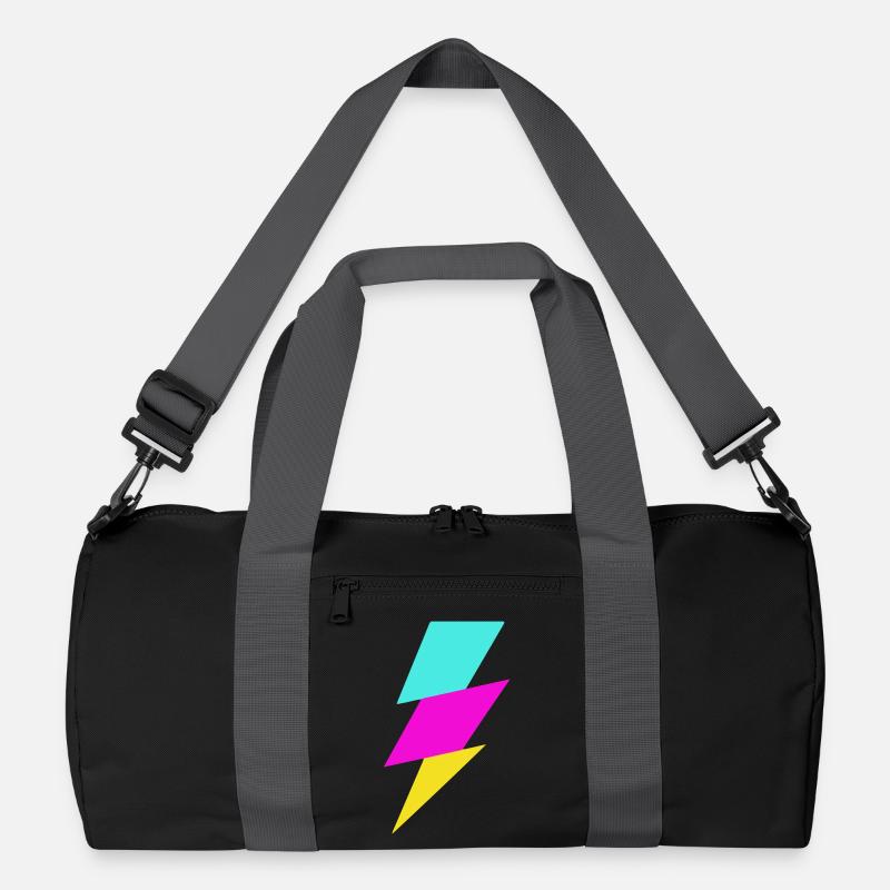 Abstrakter Strahl in Neonfarben Recycelte Duffel Bag