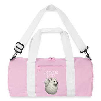 Japanese Spitz - Recycelte Duffel Bag - Rosa/Weiß - Vorne