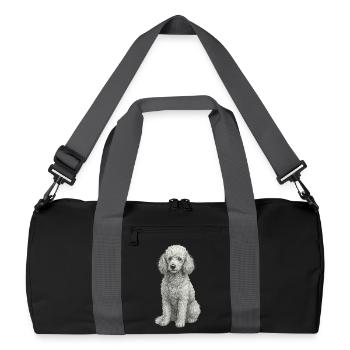 Poodle Dog in Hand Drawing style - Recycled Duffel Bag - black/graphite grey - Front