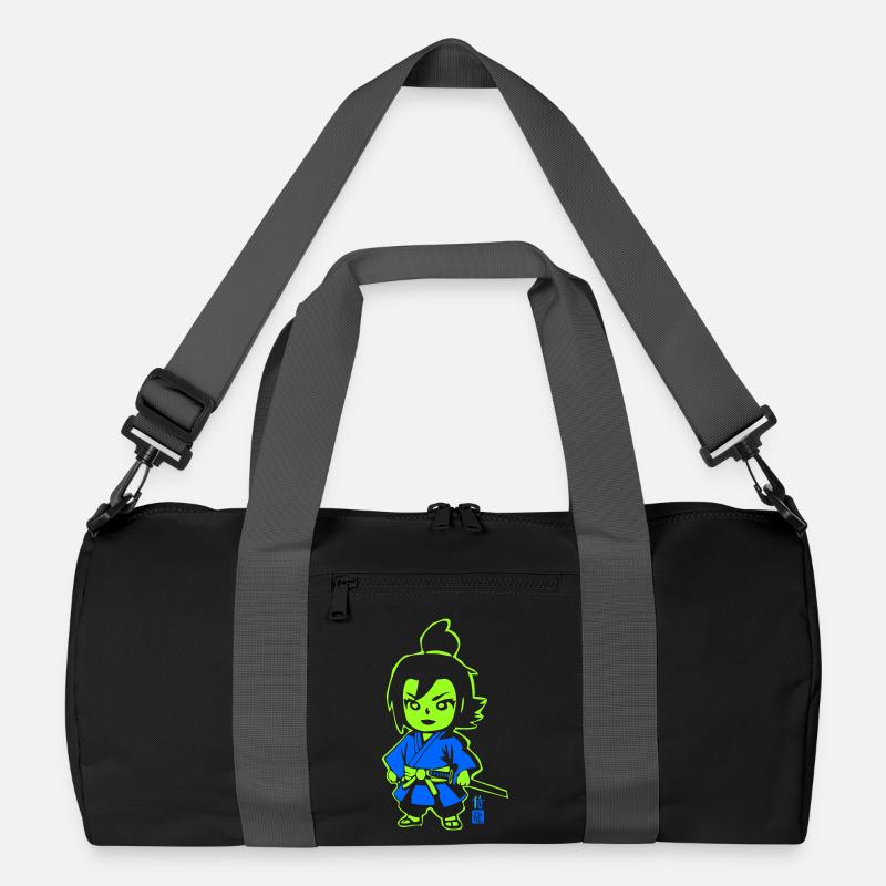 Neon Ninja-Chibi im Kimono Recycelte Duffel Bag