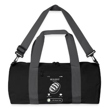 Mon pain m’appelle, je dois y aller, en disant : - Sac de sport recyclé - noir/gris graphite - Devant