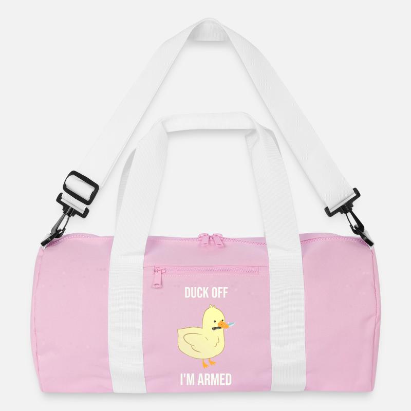 Duck dich weg, ich bin bewaffnet Recycelte Duffel Bag