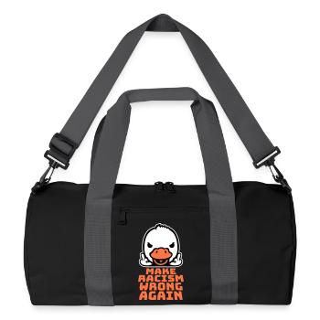 Gans Make Racism Wrong Again Mittelfinger Aktivist - Recycelte Duffel Bag - Schwarz/Graphitgrau - Vorne