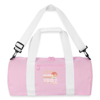 Dezember 1987 Geschenk zum 38-jährigen Jubiläum - Recycelte Duffel Bag - Rosa/Weiß - Vorne