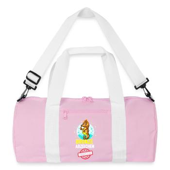 Bronze Seepferdchen Abzeichen  - Recycelte Duffel Bag - Rosa/Weiß - Vorne