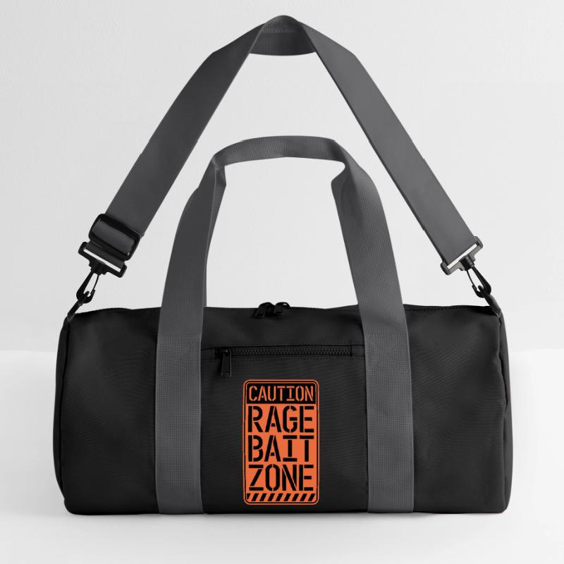 Warning Rage Bait Caution Zone Sign Fun Warning Recycled Duffel Bag