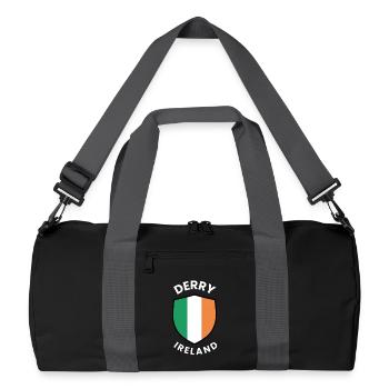 Derry Ireland Shield Flag - Recycled Duffel Bag - black/graphite grey - Front