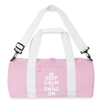 Keep Calm and Swag On - Recycled Duffel Bag - pink/white - Front