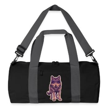 Wolf with sunglasses - Recycled Duffel Bag - black/graphite grey - Front