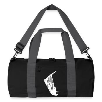 Amrum North Sea Lighthouse Silhouette Grunge - Recycled Duffel Bag - black/graphite grey - Front