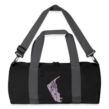 Amrum North Sea Lighthouse Silhouette Grunge - Recycled Duffel Bag - black/graphite grey - Front