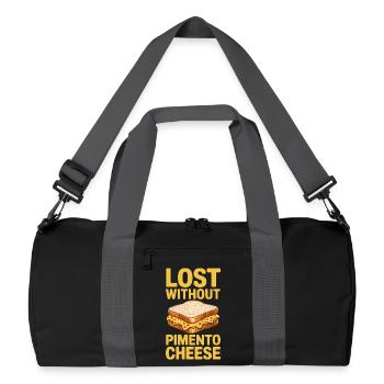 Pimento Cheese Sandwiches Pimentkäse Geschenk - Recycelte Duffel Bag - Schwarz/Graphitgrau - Vorne