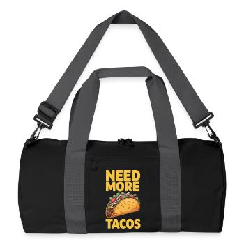Taco mexikanische Tacos Geschenk - Recycelte Duffel Bag - Schwarz/Graphitgrau - Vorne