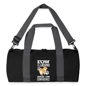 Short Legs, Tall Setting, Corgi - Recycled Duffel Bag - black/graphite grey - Front