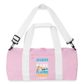 Grand-père, c’est mon nom. Jouer du ukulélé, c’est mon jeu. - Sac de sport recyclé - rose/blanc - Devant